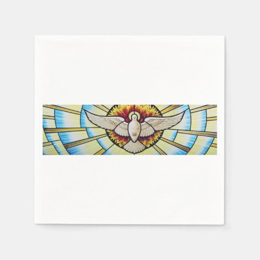 Serviette En Papier vitrail de la colombe du Saint-Esprit (Devant)
