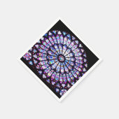 Serviette En Papier Vitrail de Paris Notre-Dame - La Rose (Coin)