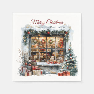 Serviette En Papier Vitré de magasin de Noël