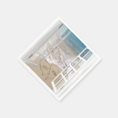 Serviette En Papier Vitrine de mariage de plage avec coeur (Coin)