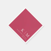 Serviette En Papier Viva Magenta et Mariage blanc (Coin)