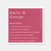 Serviette En Papier Viva Magenta moderne Mariage de faits amusants (Devant)