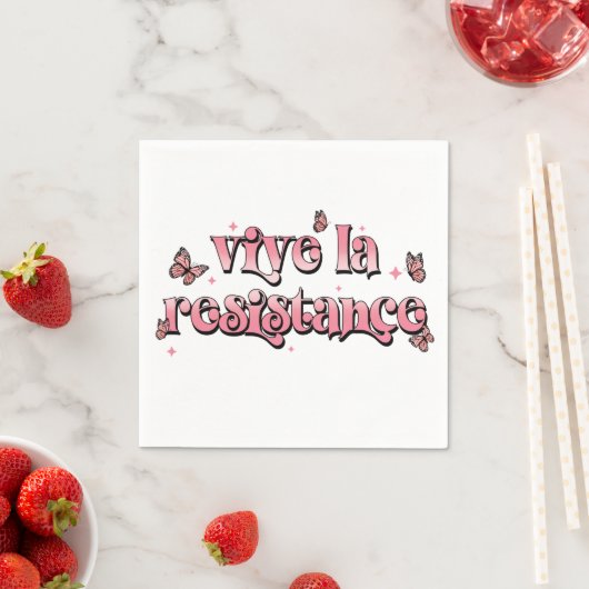 Serviette En Papier Vive la Resistance Napkins (En situation)
