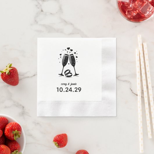 Serviette En Papier Vive le mariage (En situation)