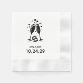 Serviette En Papier Vive le mariage (Devant)