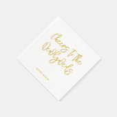Serviette En Papier Vive Personnalisé Mariage Rustique Calligraphie Ma (Coin)