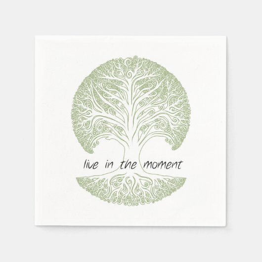 Serviette En Papier Vivez dans l'arbre du moment (Devant)