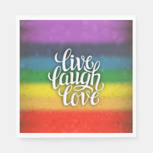 Serviette En Papier Vivre Rire Amour Rainbow Napkins