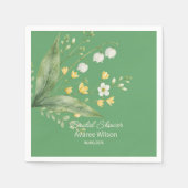 Serviette En Papier Vivre Vert avec Douche Florale Jaune et Blanc (Devant)