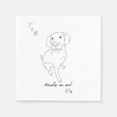 Serviette En Papier vizsla ligne dessin Mariage Cocktail serviettes (Devant)