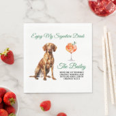 Serviette En Papier Vizsla Signature Mariage Boire (En situation)