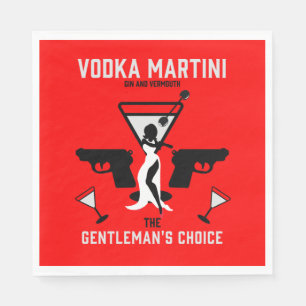 Serviette En Papier Vodka Martini Drink Gift