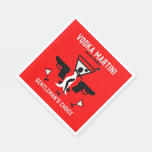 Serviette En Papier Vodka Martini Drink Gift (Coin)