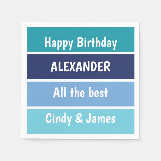Serviette En Papier Voeux d'anniversaire cool (Devant)