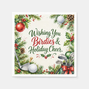 Serviette En Papier Vœux de Noël de golf Typographie Conception aquare
