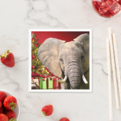 Serviette En Papier Voeux de Noël éléphant (En situation)