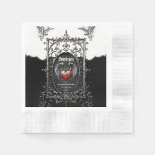 Serviette En Papier Vœux éternels sous les ailes de minuit.
