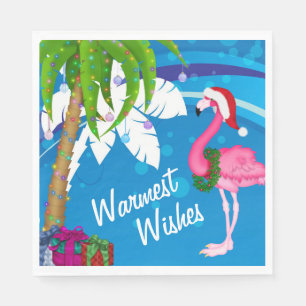 Serviette En Papier Voeux les plus chauds Palm Trees Flamant rose Plag