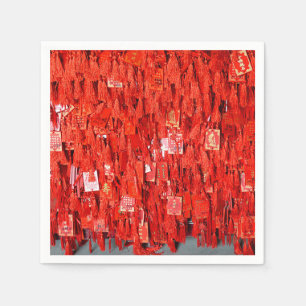 Serviette En Papier Voeux rouges