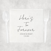 Serviette En Papier Voici À Jamais Script Mariage Élégant