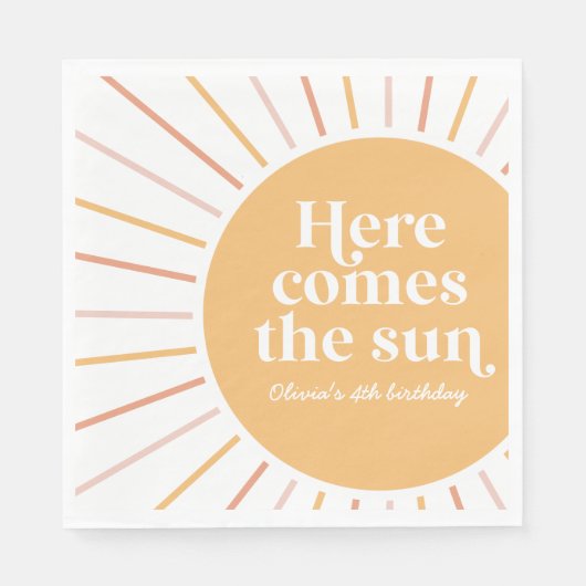 Serviette En Papier Voici l'anniversaire du Soleil Boho (Devant)