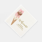 Serviette En Papier Voici le Baby shower de glace Scoop Bow Ice Cream  (Coin)