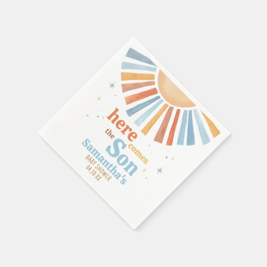 Serviette En Papier Voici le Baby shower du Fils (Coin)