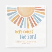 Serviette En Papier Voici le baby shower du garçon soleil (Devant)