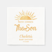 Serviette En Papier Voici Le Baby shower Fils (Devant)