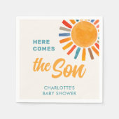 Serviette En Papier Voici Le Baby shower Fils (Devant)