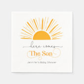 Serviette En Papier Voici le baby shower fils (Devant)