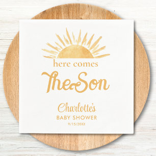 Serviette En Papier Voici Le Baby shower Fils