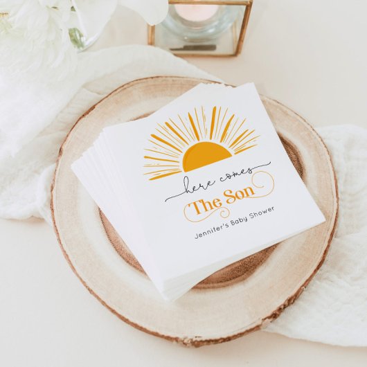 Serviette En Papier Voici le baby shower fils