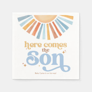Serviette En Papier Voici Le Baby shower Fils Boho Boy