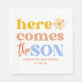 Serviette En Papier Voici Le Baby shower Fils Boy (Devant)