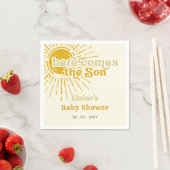 Serviette En Papier Voici le baby shower retro de son boho (En situation)