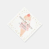 Serviette En Papier Voici le Baby shower rose crème glacée Scoop (Coin)
