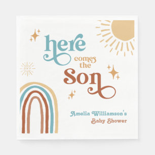 Serviette En Papier Voici le Baby shower Son Boy