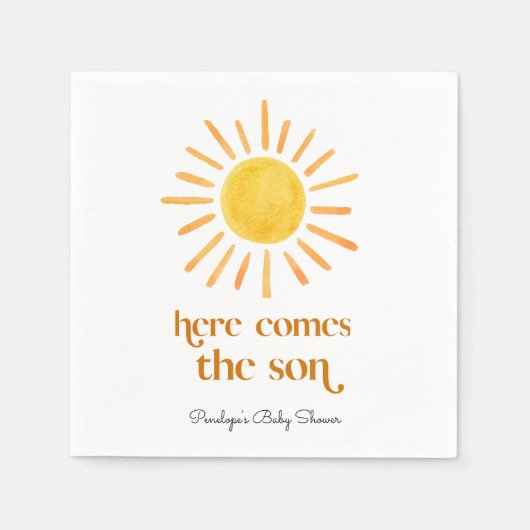 Serviette En Papier Voici le Baby shower Son Boy (Devant)