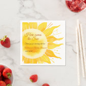 Serviette En Papier Voici le Baby shower Son Jaune soleil (En situation)