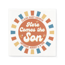 Voici le fils Retro Baby shower Super naissance