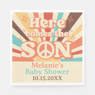 Serviette En Papier Voici Le Sun Retro Baby shower Party