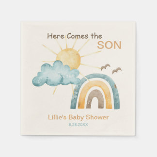 Serviette En Papier Voici Les Plaques De Papier Son Baby shower