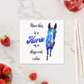 Serviette En Papier Voici un cheval d'une couleur différente en bleu (En situation)