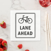 Serviette En Papier Voie cyclable à l'avant Symbole Cyclisme Sécurité  (En situation)