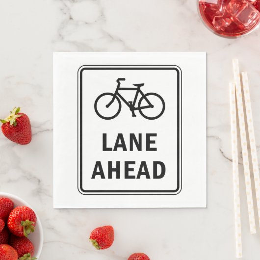 Serviette En Papier Voie cyclable à l'avant Symbole Cyclisme Sécurité (En situation)