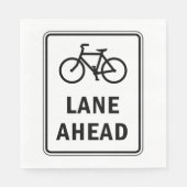 Serviette En Papier Voie cyclable à l'avant Symbole Cyclisme Sécurité  (Devant)