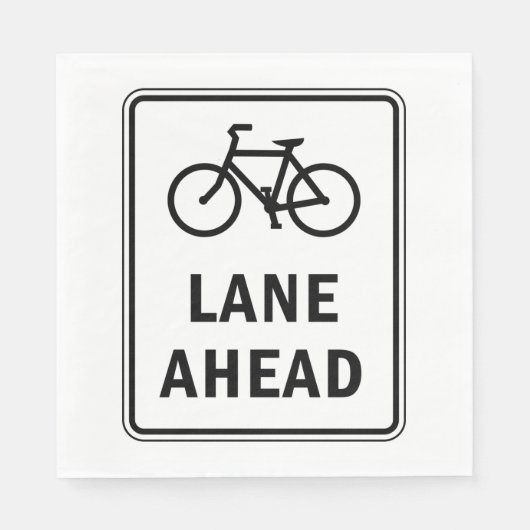 Serviette En Papier Voie cyclable à l'avant Symbole Cyclisme Sécurité (Devant)