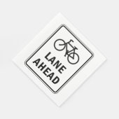 Serviette En Papier Voie cyclable à l'avant Symbole Cyclisme Sécurité  (Coin)