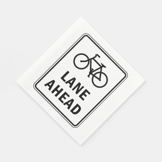 Serviette En Papier Voie cyclable à l'avant Symbole Cyclisme Sécurité  (Coin)